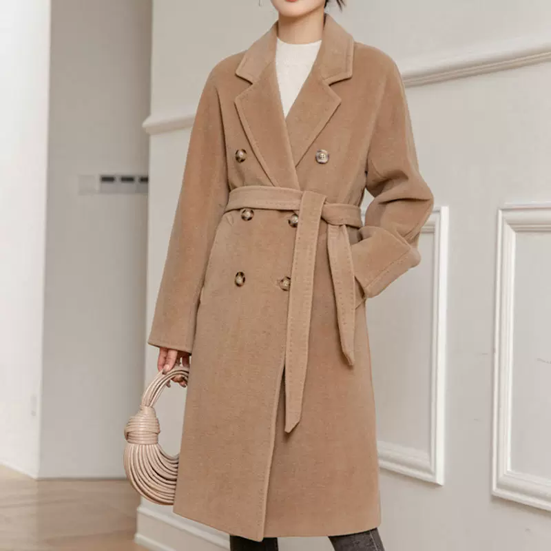 Max廓形毛呢大衣101801经典驼2025秋冬山羊绒混纺羊毛外套厚