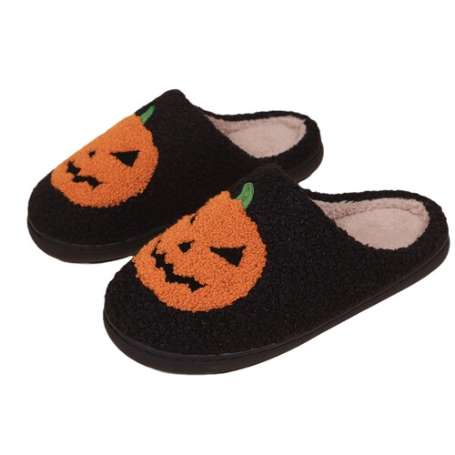 Halloween Bestselling Plush Slippers - Cute Cartoon Home Shoes for Couples - Warm and Cozy Cotton Slippers for Autumn and Winter