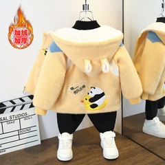 兒童水貂絨外套加絨棉男女童洋氣棉服中小童冬裝寶寶加厚上衣連帽
