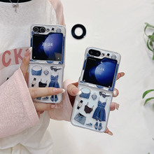 时尚牛仔配饰适用三星zflip6折叠屏手机壳GalaxyZFLIP4/5保护套