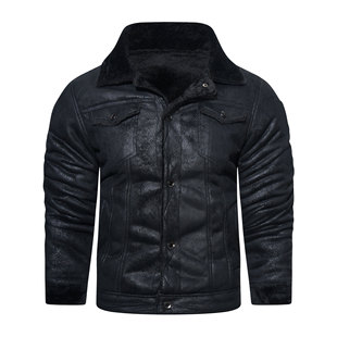 Fur Coat Men's Fur One-Piece Jacket Suede Cashmere Warm Jacket Plus Fleece Jacket Fur Coat