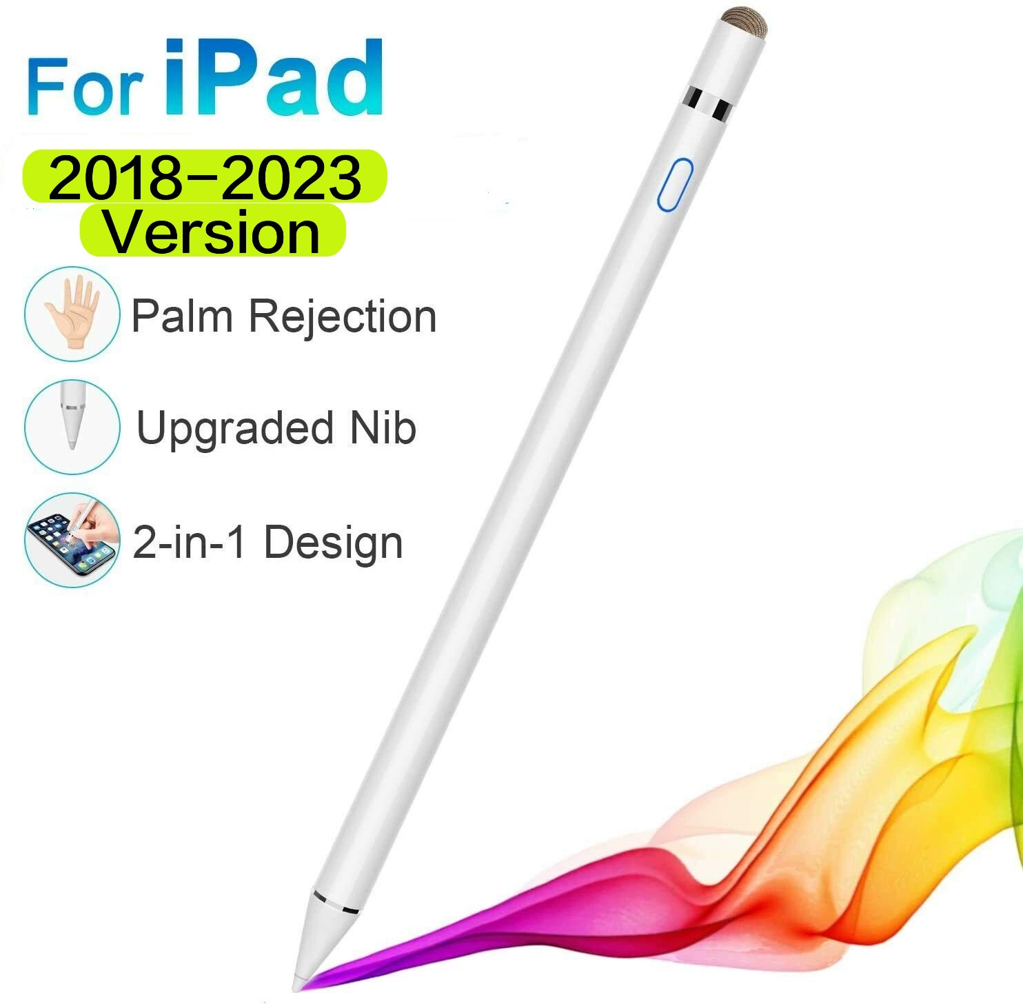 Подходит для Apple Pencil, стилус для iPad для рисования и письма, емкостное перо, совместимо с обеими концами