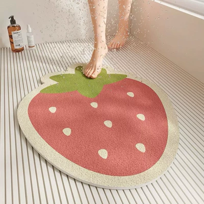 Avtomobil döşəmə paspasları | design for drainage, suitable for - sweetheart-strawberry-silk-loop-bath-mat-45x75cm-hollow-and-permeable