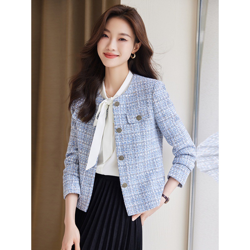 Ting 7521 Tweed Style Women's Short Style Petite 2025 Spring & Fall New Style Sense of Design Elegant Design Lady Outwear
