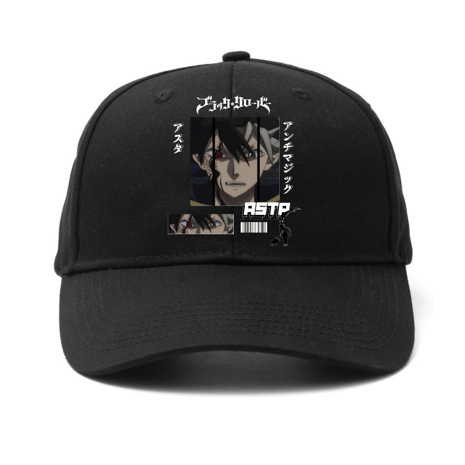 Comercio exterior venta caliente trébol negro Black Clover gorra de béisbol al aire libre sombrero para el sol pareja sombrero de lengua de pato