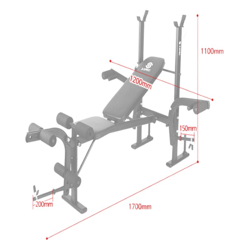 Hogar multi-funcional banco de peso Barra de levantamiento de pesas Banco soporte de Prensa Equipo de fitness Squat rack abdomen extractor plegable