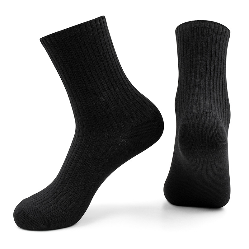 2024 nuevos calcetines de algodón puro transfronterizos desodorante de media pantorrilla para hombres sin hueso negro medias de hombre de negocios verano mujer