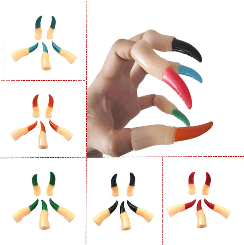 Halloween Children's Small Toys Prom Supplies Props Party Dress Up Plastic Fake Long Finger Cover Ghost Nails