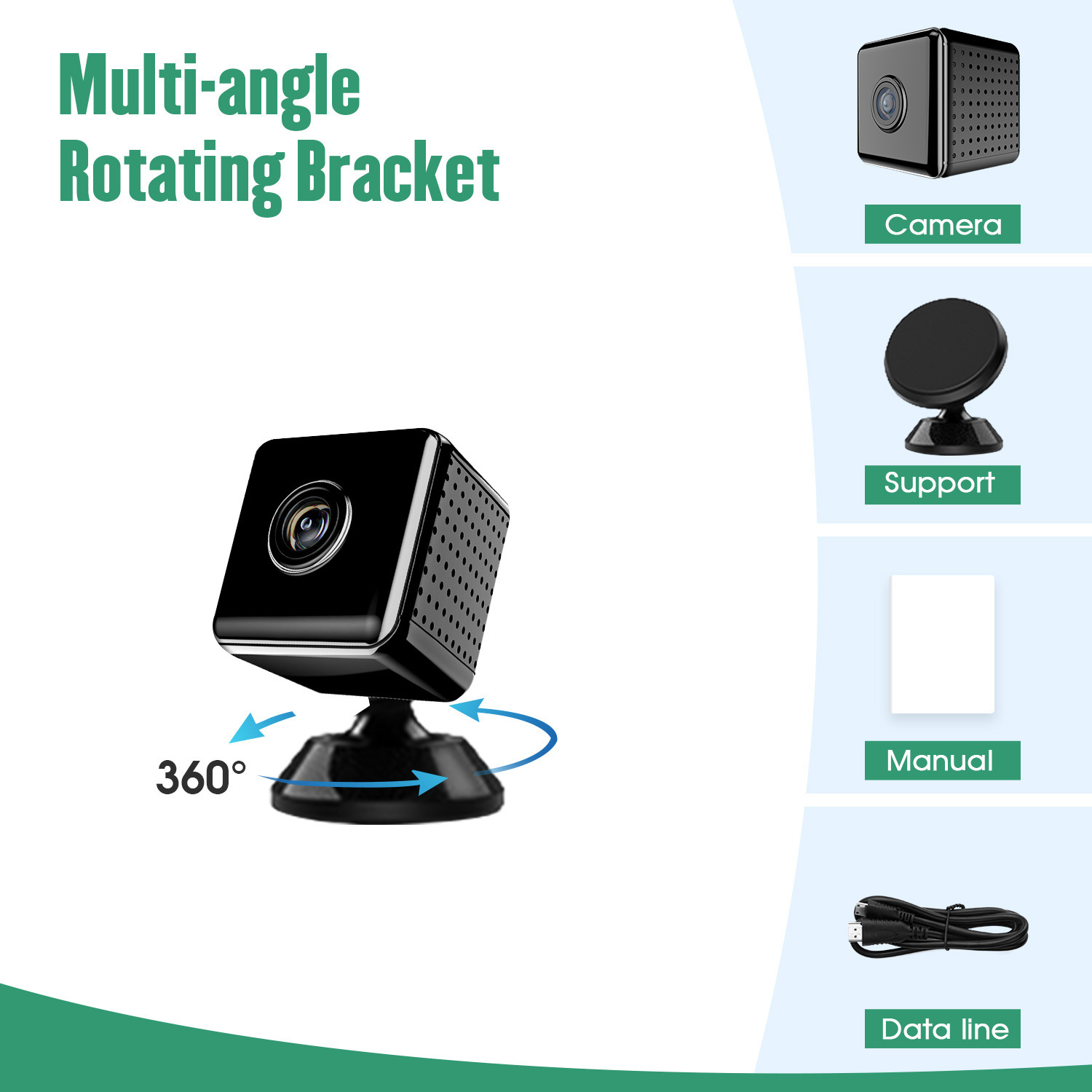 无线wifi摄像机新款K2高清红外夜视安防摄像头跨境专供
