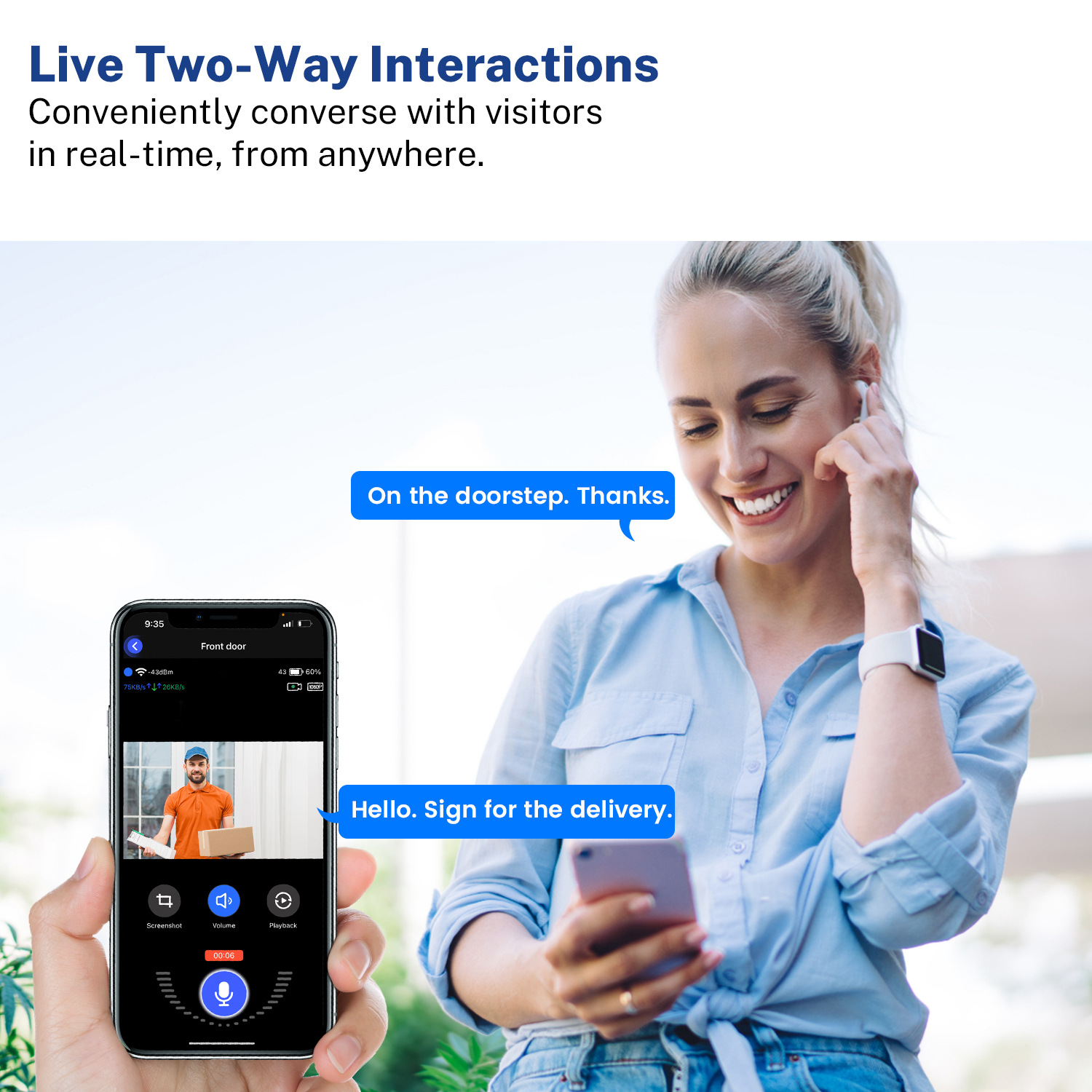 Timbre de video monitor de intercomunicación de voz inalámbrico wifi HD visión nocturna timbre inteligente cámara electrónica ojo de gato