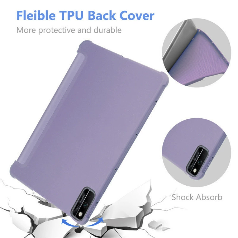 Защитный чехол из TPU для планшета Huawei Enjoy 2/ MatePad T10s, кожаный, тройной складывающийся, с мягким клеем, подходит для Honor Tablet 6 10.1