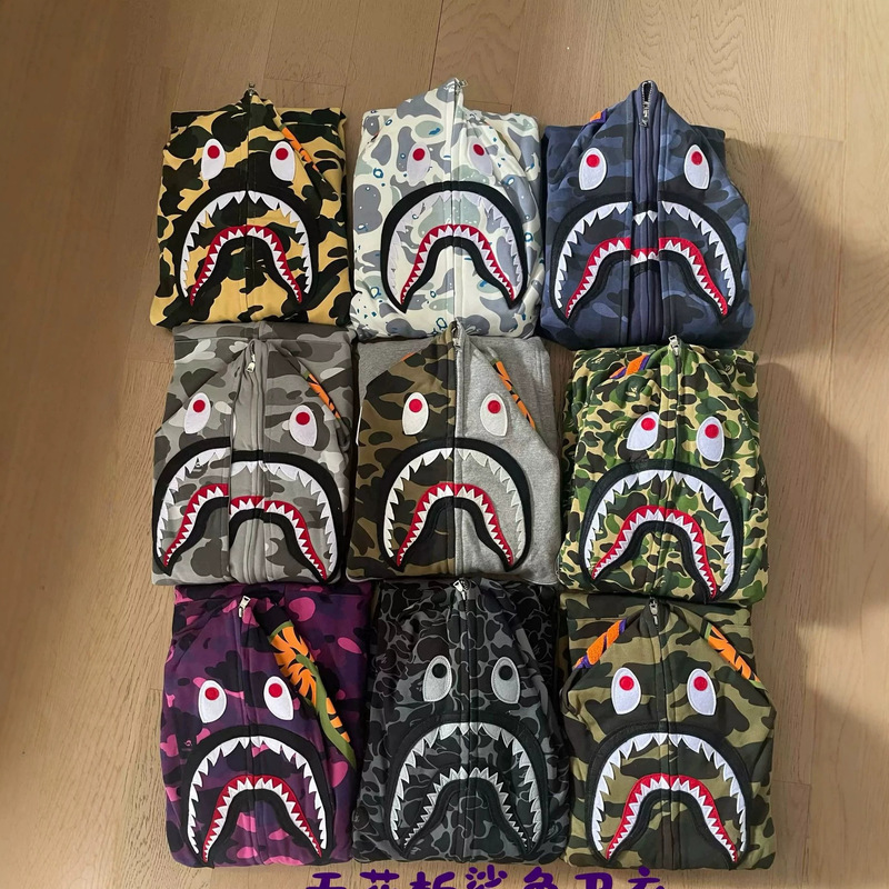 Hot-Selling Shark Costume Bape Shark Head Ape Head Sweatshirt Men's 3D Sweatshirt Zip-Up Hoodie Jacket Hot-Selling Shark Costume Bape Shark Head Ape Head Sweatshirt Men's 3D Sweatshirt Zip-Up Hoodie Jacket