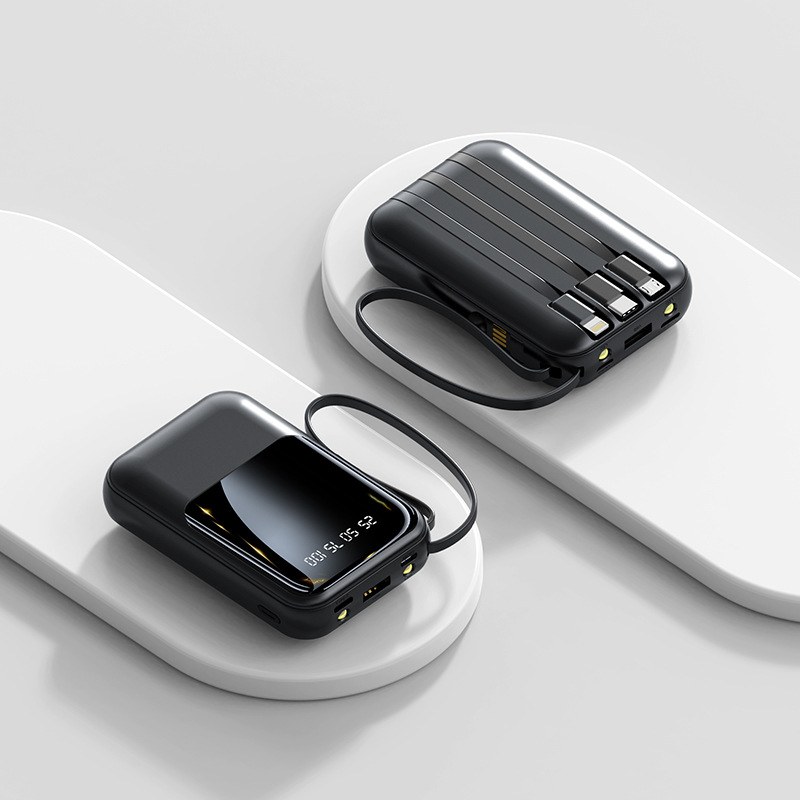 Venta al por mayor Mini auto-cableado 20000 mA gran capacidad banco de energía portátil regalo universal teléfono móvil banco de energía