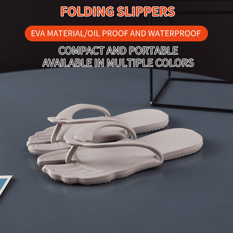 Hotel Ultra-Light Slippers Bathroom Foldable Flip-Flops Men's Beach Seaside Women's Summer Outer Wear Lightweight Couple Style