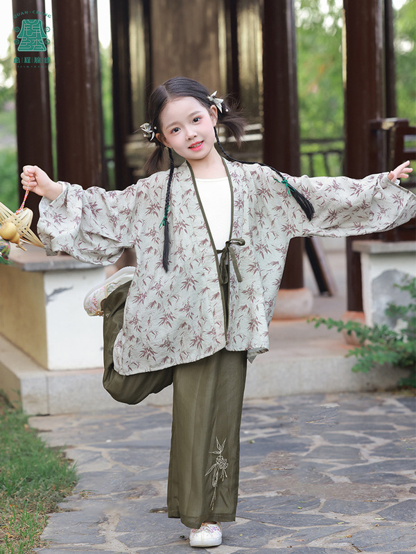 秋款上新女童汉服新中式儿童套装国风日常可穿三件套潮流风亲子装|undefined