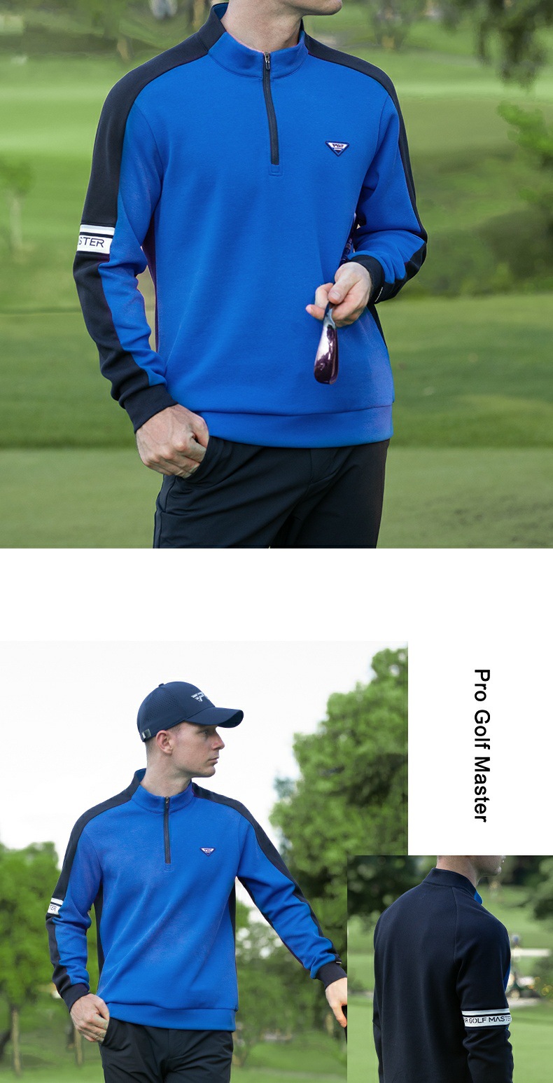 Áo golf dài tay nam PGM cổ đứng khóa kéo họa tiết vân ngọc trai — YF731-Áo sơ mi trắng và đen [Cổ đứng ấm áp/vân ngọc trai/thắt chặt cổ tay áo], YF731-áo màu đỏ và đen [cổ áo đứng ấm áp/họa tiết ngọc trai/thắt chặt cổ tay áo], YF731-Màu xanh hải quân trên cùng [cổ áo đứng ấm áp/kết cấu ngọc trai/thắt chặt cổ tay áo] chi tiết 6