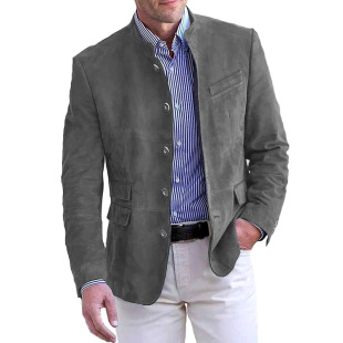 2024 New Autumn European and American Cross-Border Men's Commuter Single-Breasted Casual Suit Jacket