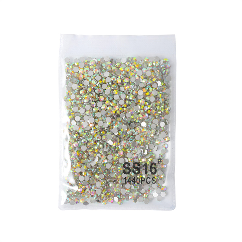 Accesorios de uñas diamante plano transparente AB diamante uñas taladro DIY decoraciones oro inferior plata inferior calidad rhinestone color mezclado diamante