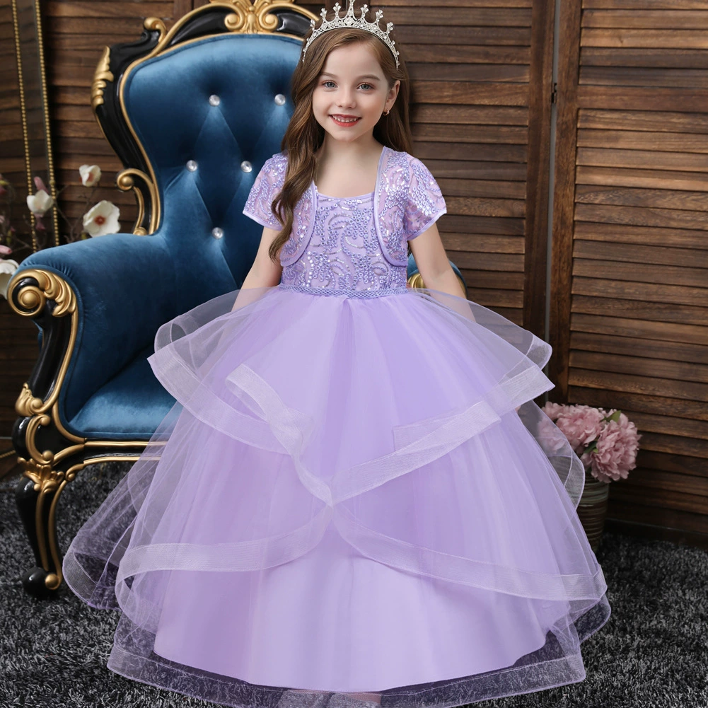 Children's evening dress, small princess costume, jacket, set, for teenagers, lifting effect