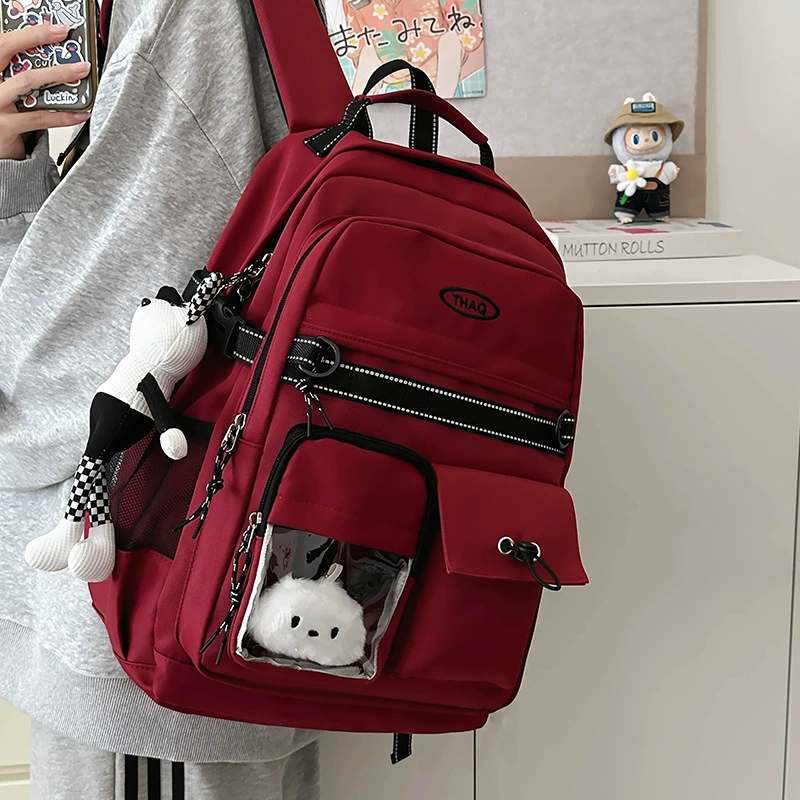 Japanese brand retro capacious school bag, backpack for traveling