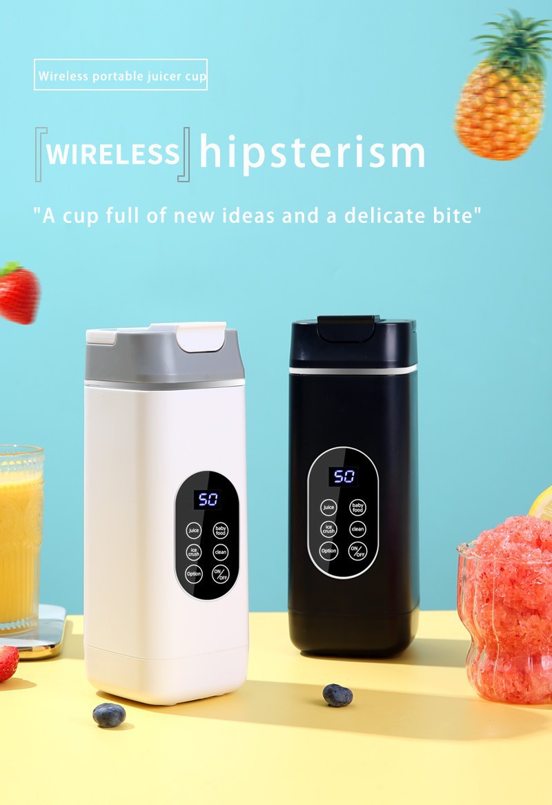 严选新款榨汁机家用碎冰榨汁杯USB充电便携果汁机户外随行杯12刀