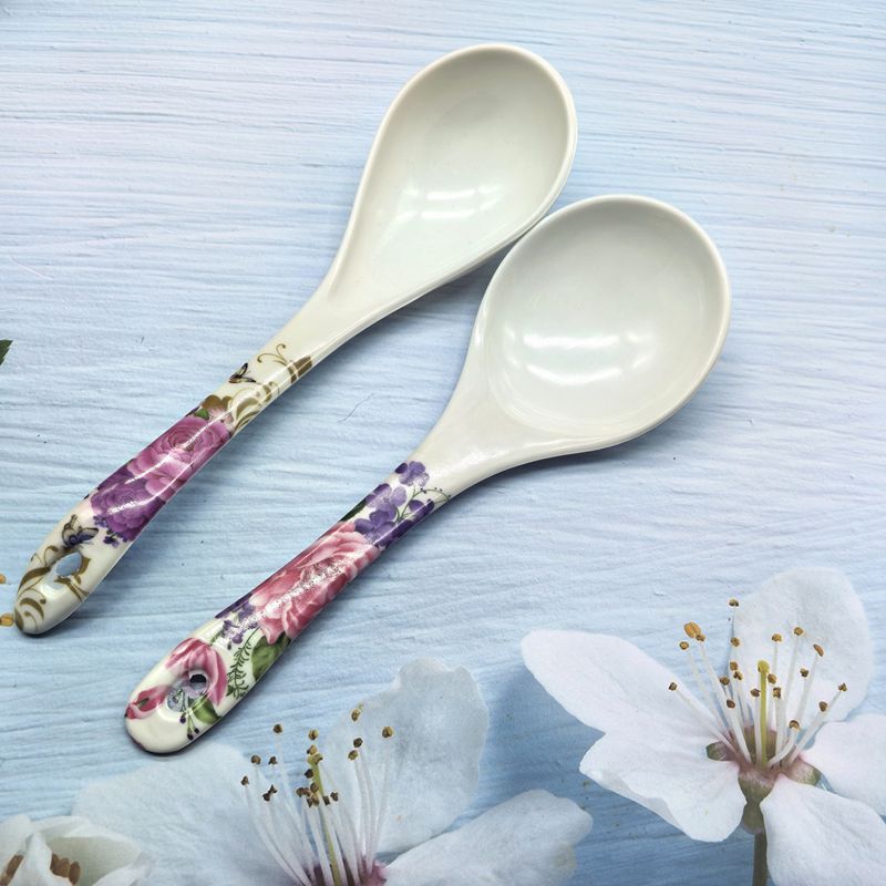 Cucchiaio di plastica per riso, grande cucchiaio da zuppa per cuociriso, utensili da cucina, per uso alimentare, stile semplice floreale_voghion.com