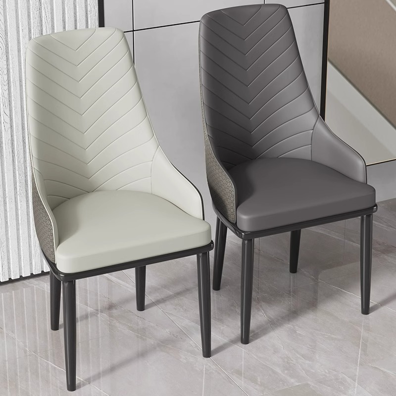 Silla de comedor nórdica italiana de lujo ligera silla de maquillaje de cuero restaurante hotel respaldo taburete silla de mesa de comedor cómoda