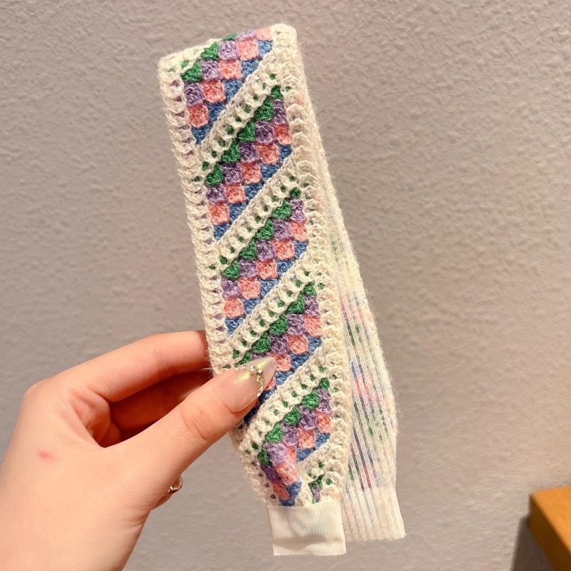 Flor francesa de punto velcro cinta de cabello para adultos fresa de cabello acabado artefacto de la niña cabello fija banda de cabello tocado