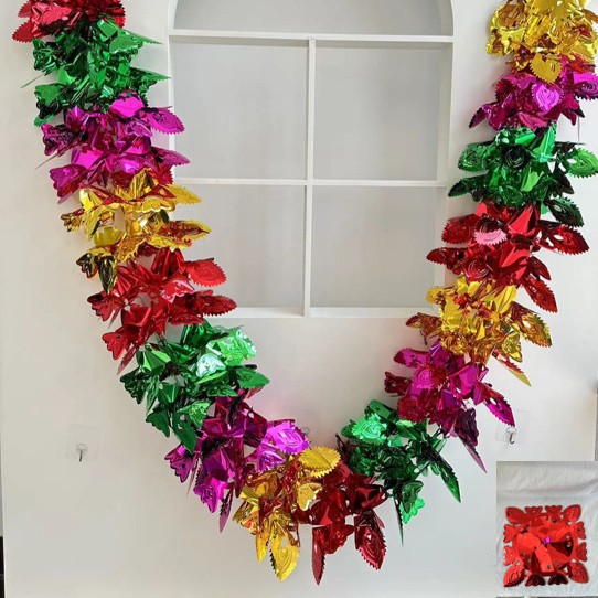 Funeral trefilado adornos de cinta multiplicidad color brillante hoja de arce melocotón corazón moneda de cobre manzana girasol