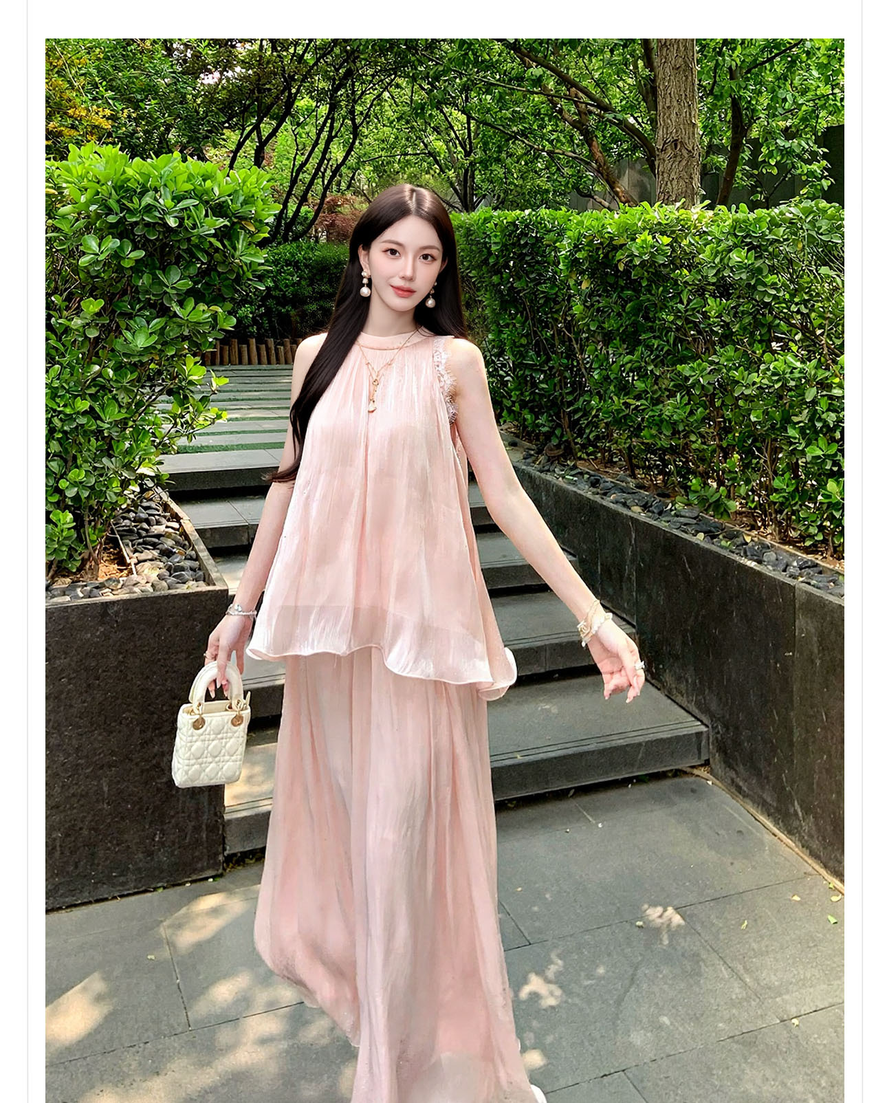 Bộ áo ren hoa + chân váy đính đá hai mảnh phong cách tân cổ điển — Trang chủ, bộ đồ, nửa váy chi tiết 9