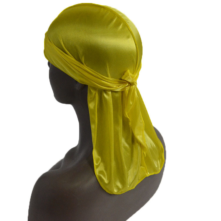 Amazon vende pañuelos elásticos en caliente, sombreros de baotou, sombreros piratas de seda, sombreros de cola larga hip hop silky durag