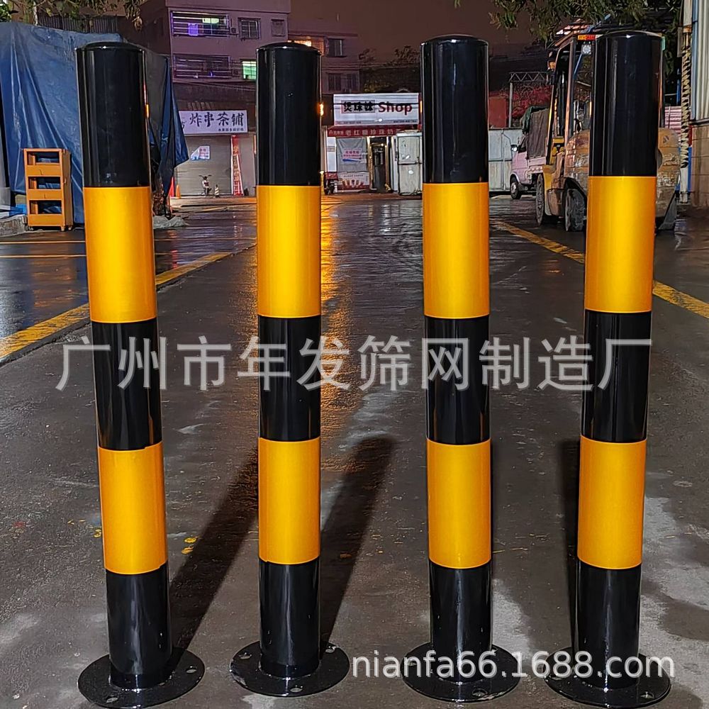 热镀锌钢管警示柱道路护栏交通防撞设路障施固定挡车反光警示警桩