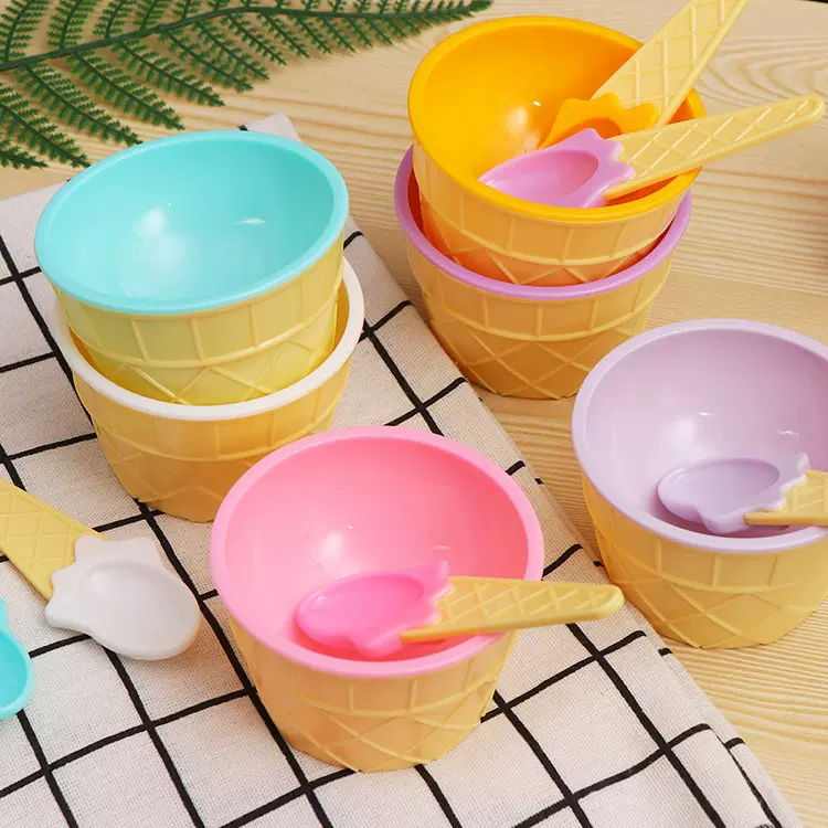 创意联赛派对户外露营糖果水果餐具棒球帽造型儿童冰淇淋碗雪糕碗