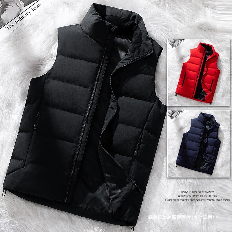 Cross-border Platform Winter 50 Grey Duck Down Men's Down Vest Windproof Thickened Warm Sleeveless Down Jacket Vest