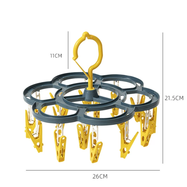 Plum blossom -shaped blue and yellow 16 clips