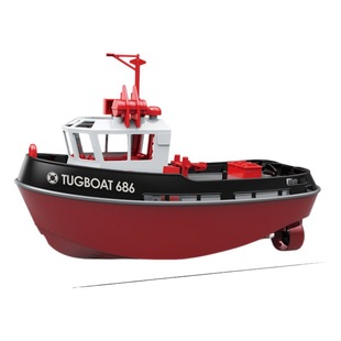Remote control tugboat 1:72 toy remote control boat simulation red fire boat 2.4g toy model decoration fishing boat