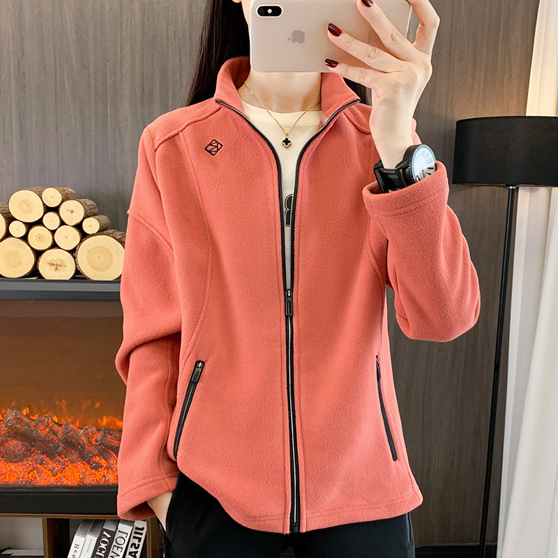 24R701 Outdoor Sports Autumn and Winter Thickened Fleece Jacket Warm Polar Fleece Cardigan Top Zipper Standing Collar Running 24R701 Outdoor Sports Autumn and Winter Thickened Fleece Jacket Warm Polar Fleece Cardigan Top Zipper Standing Collar Running