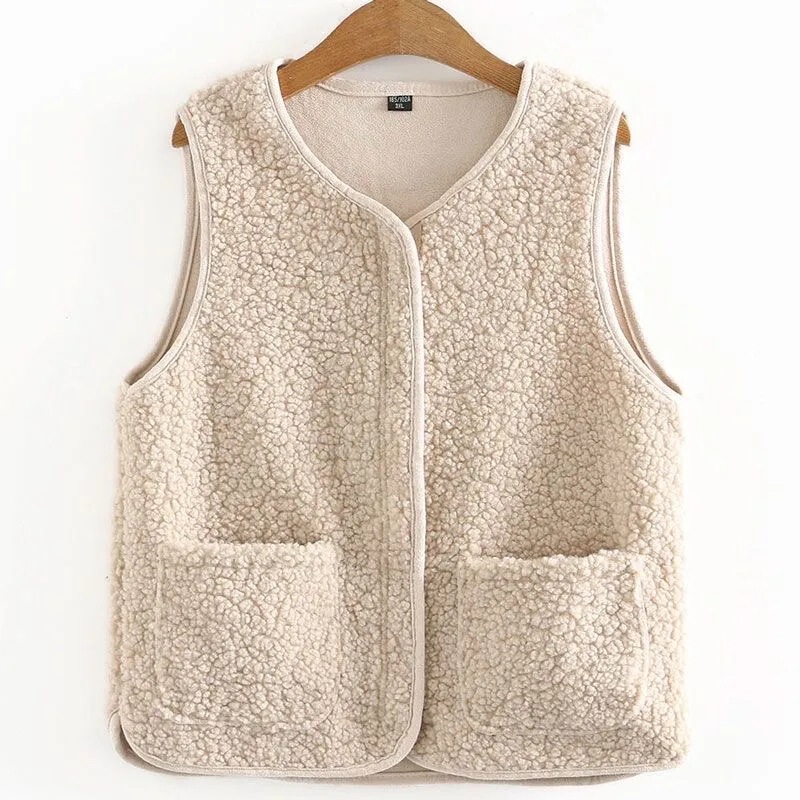 1688 Spring and Autumn New Particle Velvet Plush Vest Outer Wearing Vest Women's Fur Vest