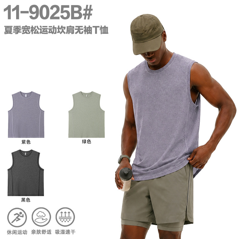 Sports Sleeveless T-Shirt 80g Summer Loose Fit Breathable Quick-Dry Wholesale in Stock