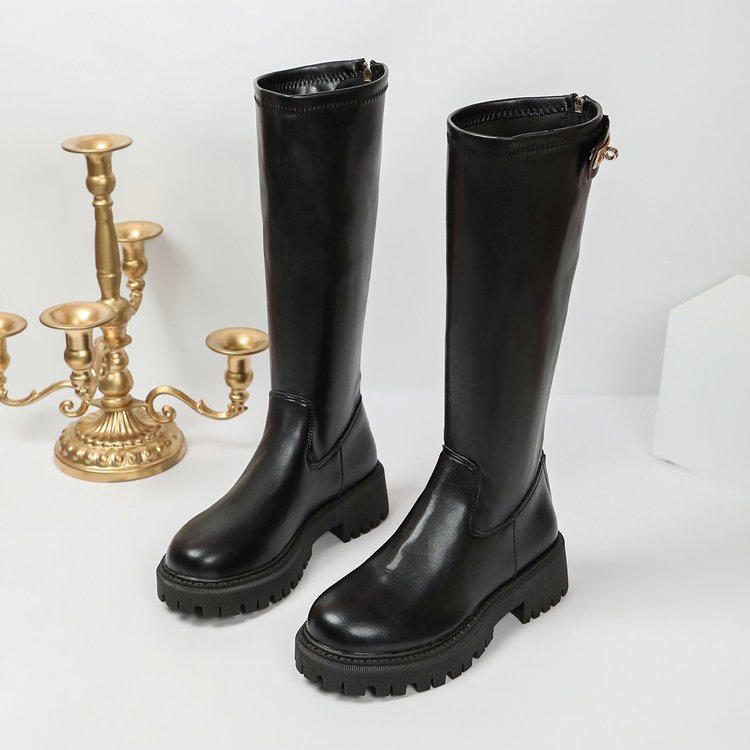 Botas Altas de Caballero para Mujer en Tela de Terciopelo, Térmicas, para Uso Diario