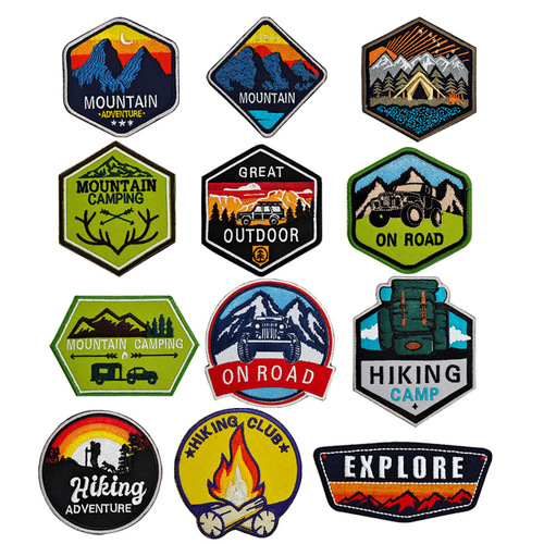 Mountaineering hiking travel badge embroidery Velcro patch patch outdoor backpack decorative patch embroidery patch