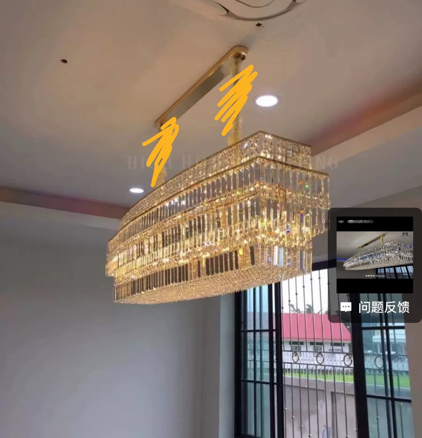 Lámpara de hotel a gran escala, araña de cristal personalizada, lámpara de cristal artesanal, lámpara de cristal en forma de pez, lámpara de Zhongshan, araña grande