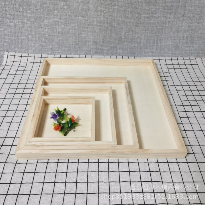 实木木质材料木托盘 正方形桌面收纳储物托盘 日式简约木盘