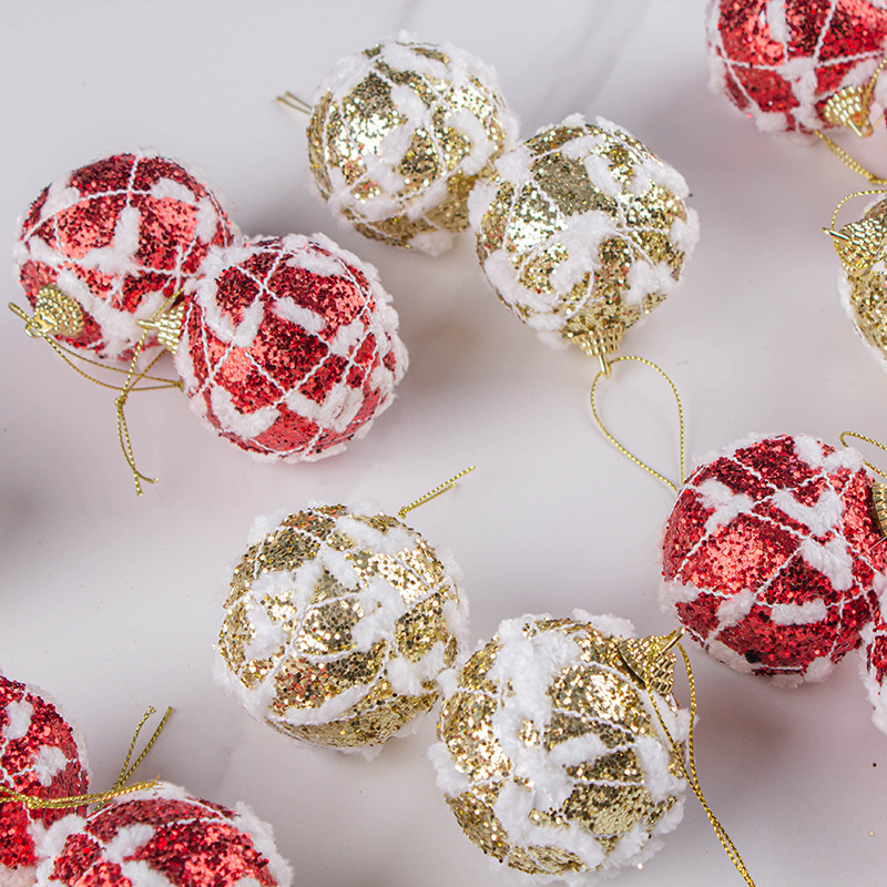 6cm espuma felpa pequeña bola de Navidad árbol de Navidad DIY colgante decoración ventana decoración hogar colgante bola decoración bola colgante