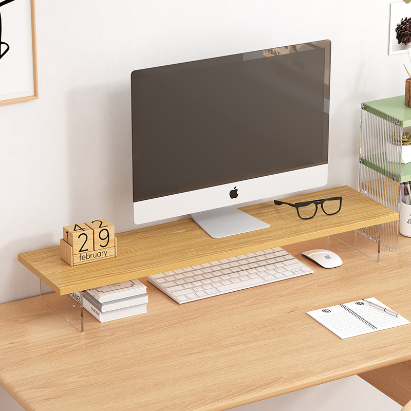 Nuevo monitor de computadora de escritorio acrílico estante de aumento soporte para computadora portátil estante de almacenamiento de escritorio de oficina