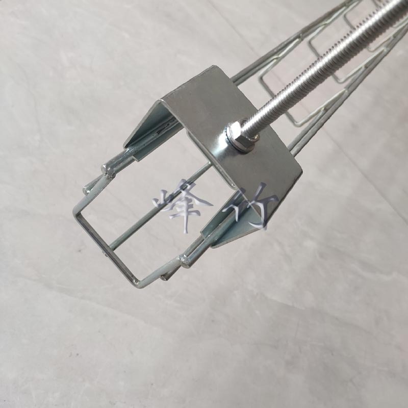 网格桥架50型吊钩蜘蛛扣U型支架50*50配件柜机支撑靠墙安装