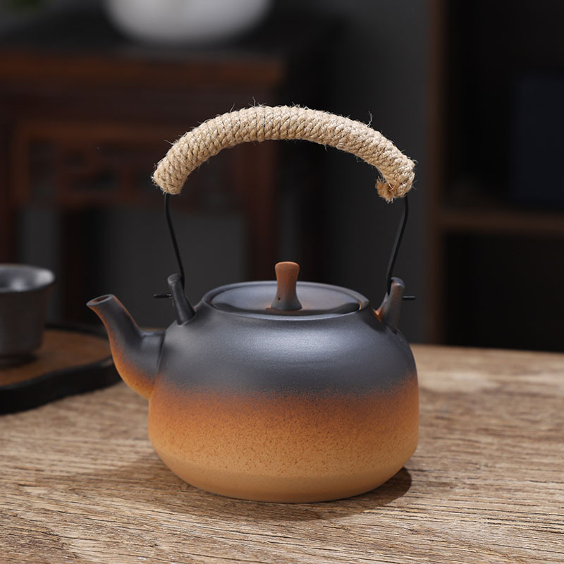 围炉煮茶陶壶窑变陶瓷壶冲茶壶电陶炉炭炉烧水壶直播间同款侧把壶