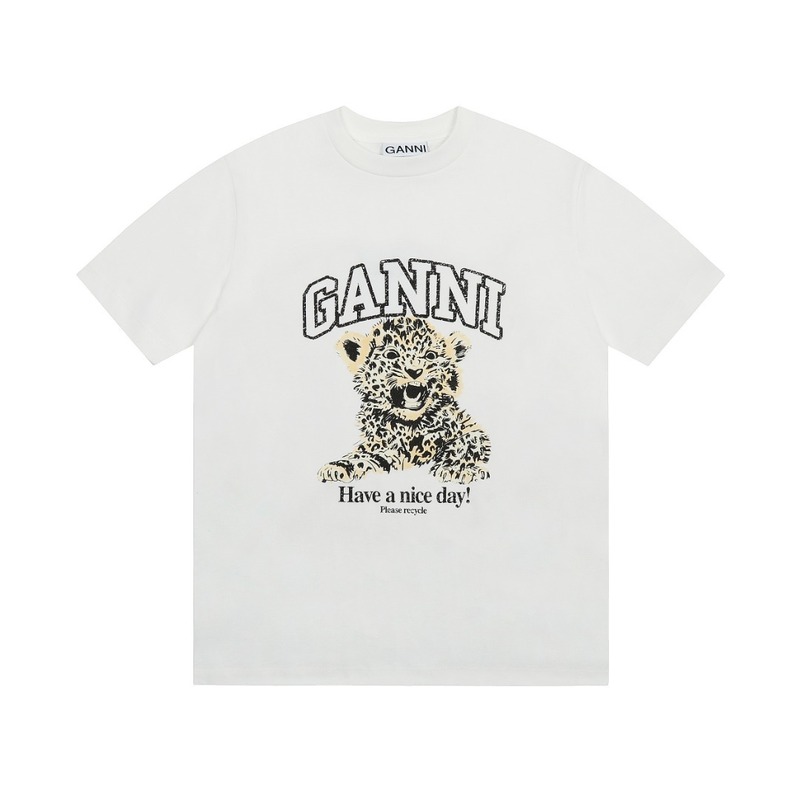 高品質 2025 夏の新トレンドニッチ GAN 漫画プリントカジュアルラウンドネックルーズ半袖 T シャツ男性と女性用|undefined