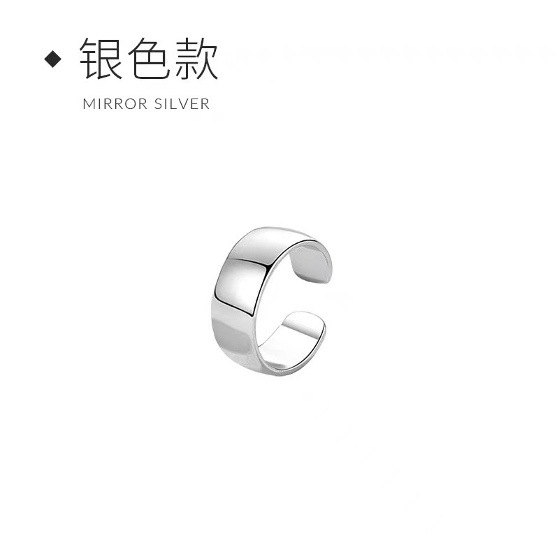 925 sin orejas perforadas pellizco de plata esterlina de bienestar clip de hueso de oreja de cara ancha femenina Pendientes de viento frío Pendientes de ins