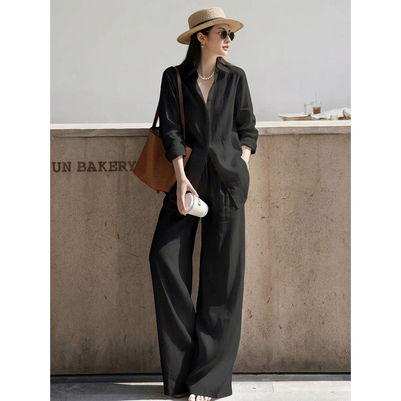 High-End Shirt Set for Women, Spring and Summer, Relaxed and Lazy Style, Yellow, Intellectual Old Money Style Outfit, Complete Set High-End Shirt Set for Women, Spring and Summer, Relaxed and Lazy Style, Yellow, Intellectual Old Money Style Outfit, Complete Set